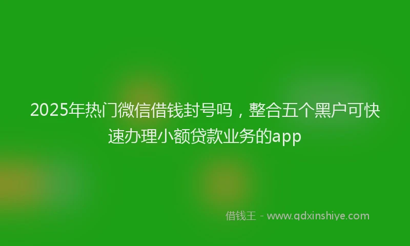 2025年热门微信借钱封号吗，整合五个黑户可快速办理小额贷款业务的app