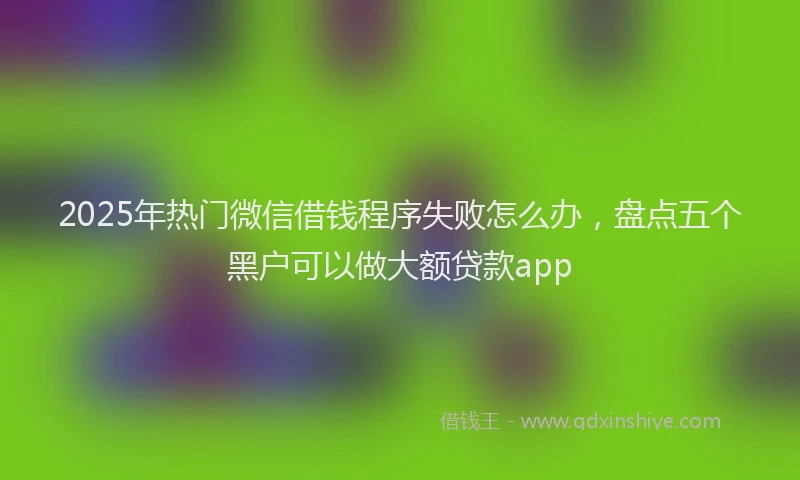 2025年热门微信借钱程序失败怎么办，盘点五个黑户可以做大额贷款app