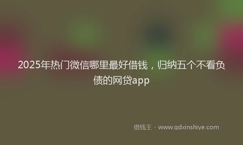 2025年热门微信哪里最好借钱，归纳五个不看负债的网贷app