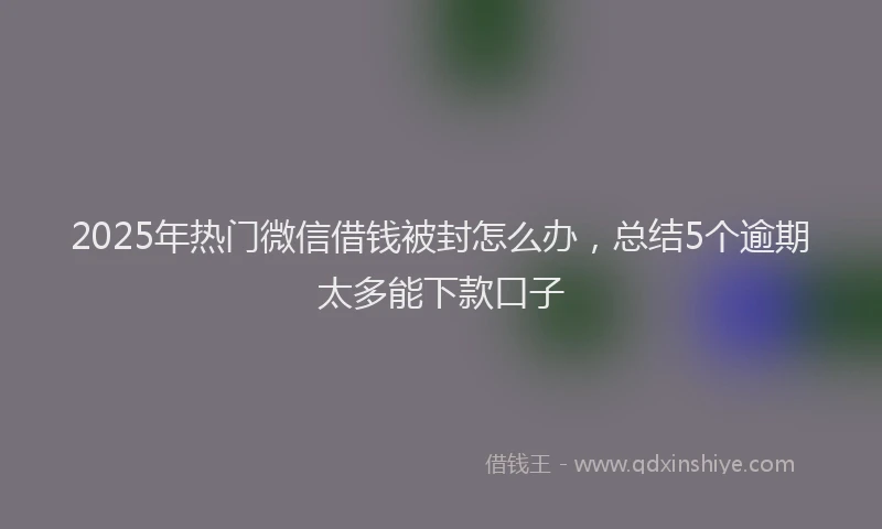 2025年热门微信借钱被封怎么办，总结5个逾期太多能下款口子