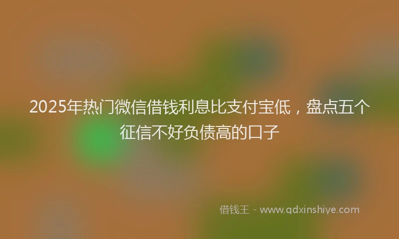 2025年热门微信借钱利息比支付宝低，盘点五个征信不好负债高的口子
