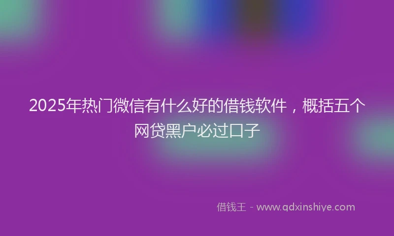 2025年热门微信有什么好的借钱软件，概括五个网贷黑户必过口子