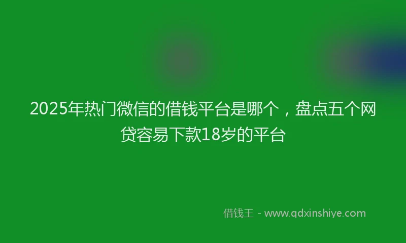 2025年热门微信的借钱平台是哪个，盘点五个网贷容易下款18岁的平台