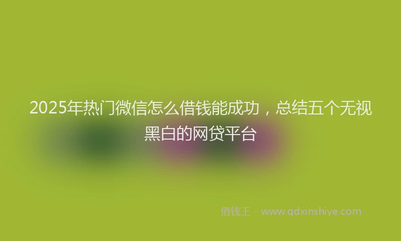 2025年热门微信怎么借钱能成功，总结五个无视黑白的网贷平台