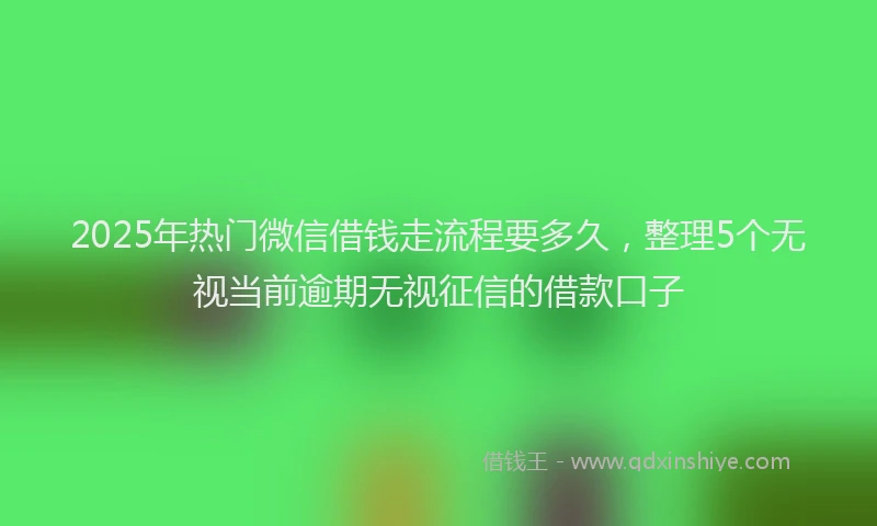 2025年热门微信借钱走流程要多久，整理5个无视当前逾期无视征信的借款口子