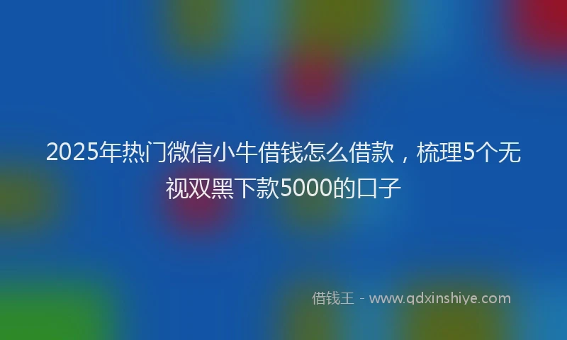 2025年热门微信小牛借钱怎么借款，梳理5个无视双黑下款5000的口子