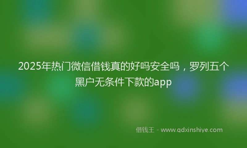 2025年热门微信借钱真的好吗安全吗，罗列五个黑户无条件下款的app