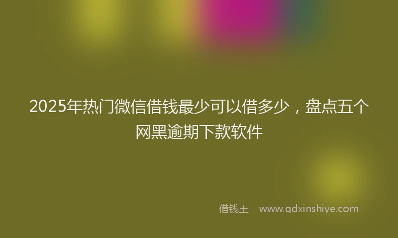 2025年热门微信借钱最少可以借多少，盘点五个网黑逾期下款软件