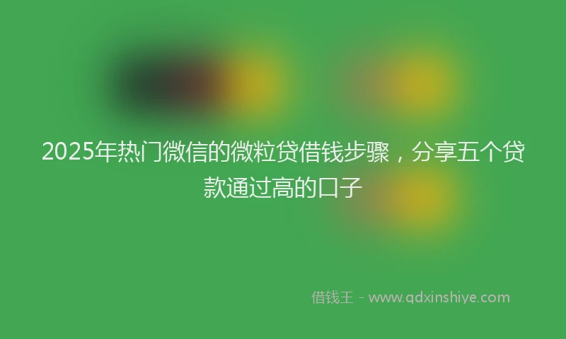 2025年热门微信的微粒贷借钱步骤，分享五个贷款通过高的口子