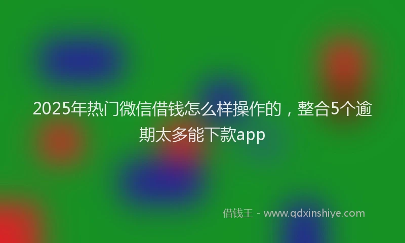 2025年热门微信借钱怎么样操作的，整合5个逾期太多能下款app