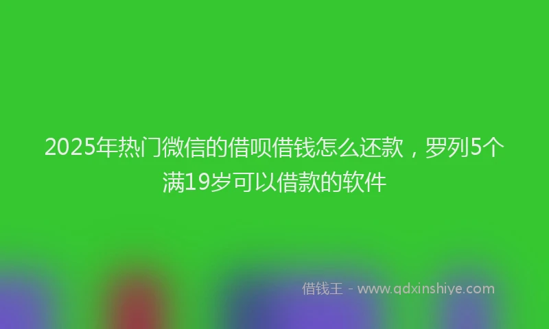 2025年热门微信的借呗借钱怎么还款，罗列5个满19岁可以借款的软件