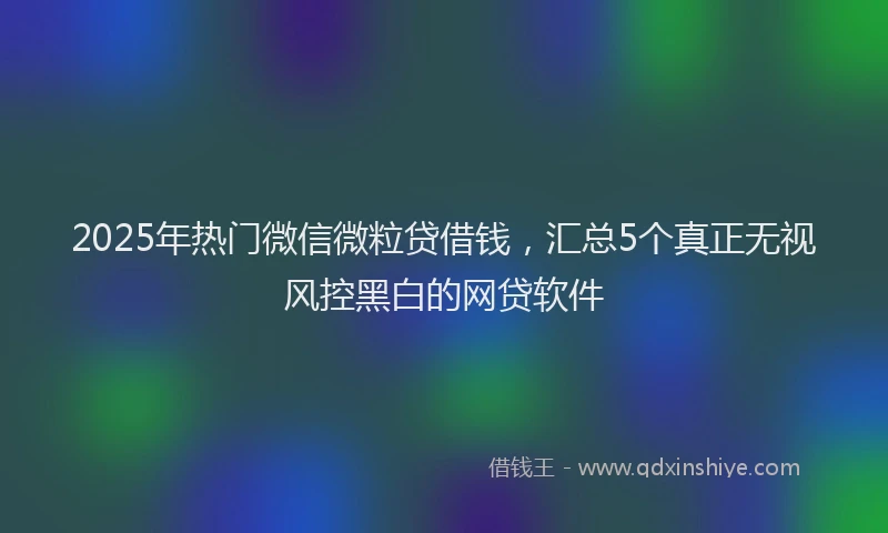 2025年热门微信微粒贷借钱，汇总5个真正无视风控黑白的网贷软件