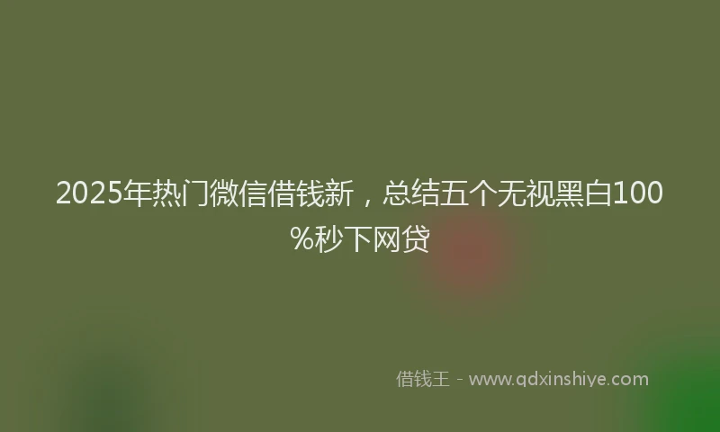 2025年热门微信借钱新，总结五个无视黑白100%秒下网贷
