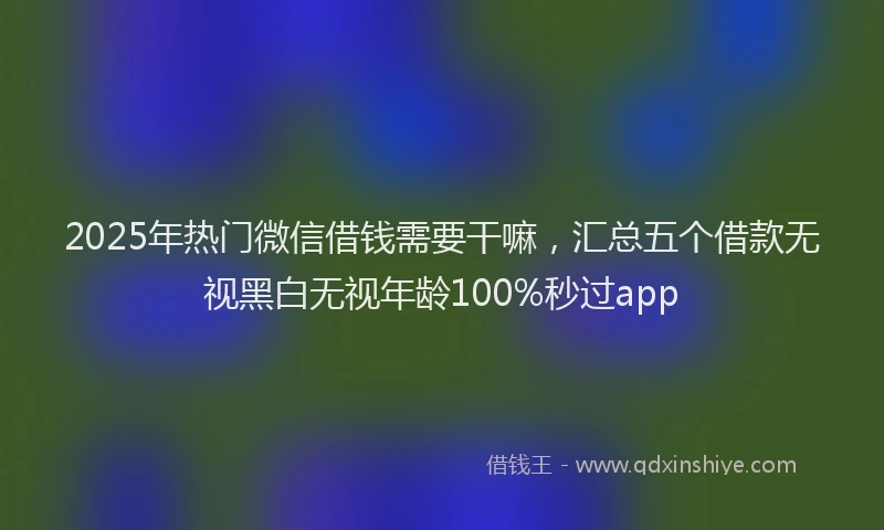 2025年热门微信借钱需要干嘛，汇总五个借款无视黑白无视年龄100%秒过app
