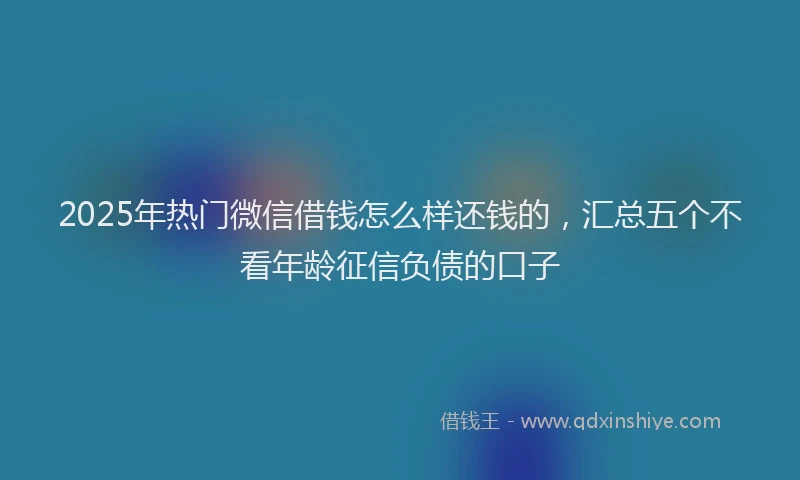 2025年热门微信借钱怎么样还钱的，汇总五个不看年龄征信负债的口子