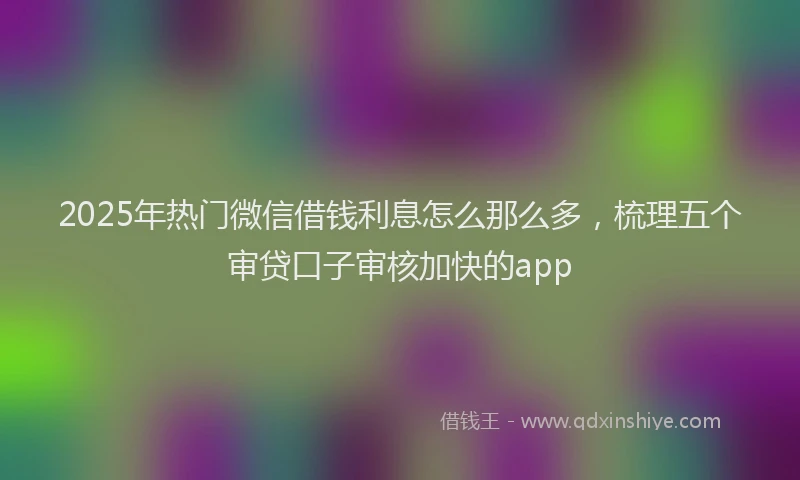 2025年热门微信借钱利息怎么那么多，梳理五个审贷口子审核加快的app