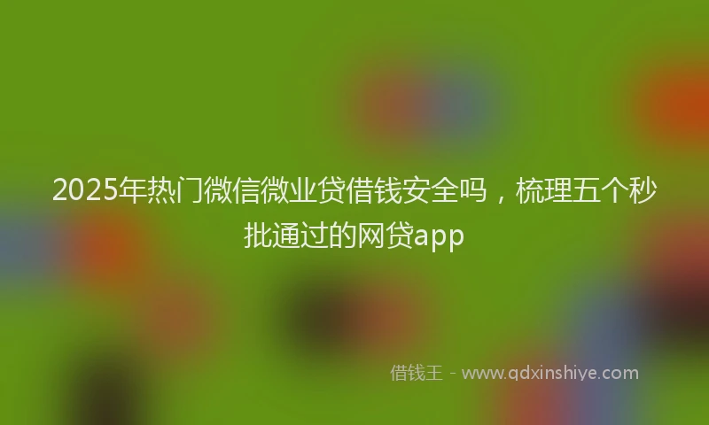 2025年热门微信微业贷借钱安全吗，梳理五个秒批通过的网贷app