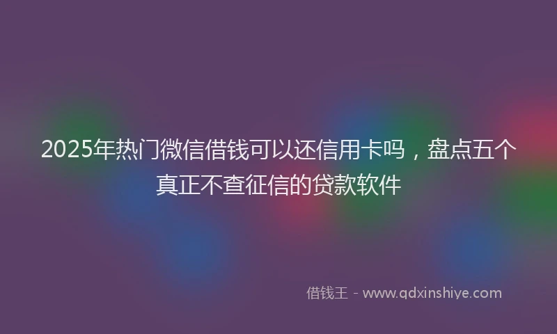 2025年热门微信借钱可以还信用卡吗，盘点五个真正不查征信的贷款软件