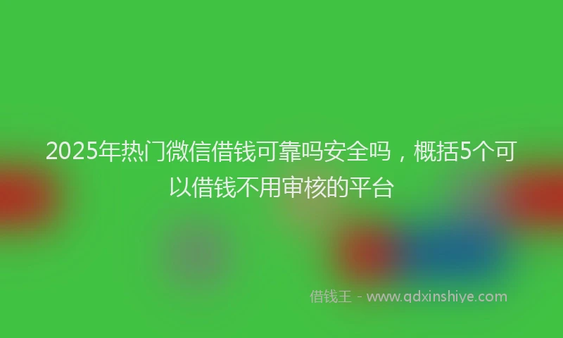 2025年热门微信借钱可靠吗安全吗，概括5个可以借钱不用审核的平台