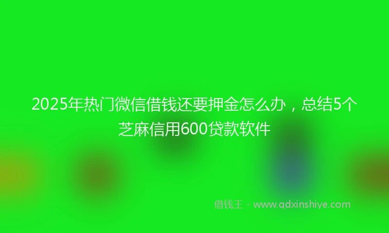 2025年热门微信借钱还要押金怎么办，总结5个芝麻信用600贷款软件