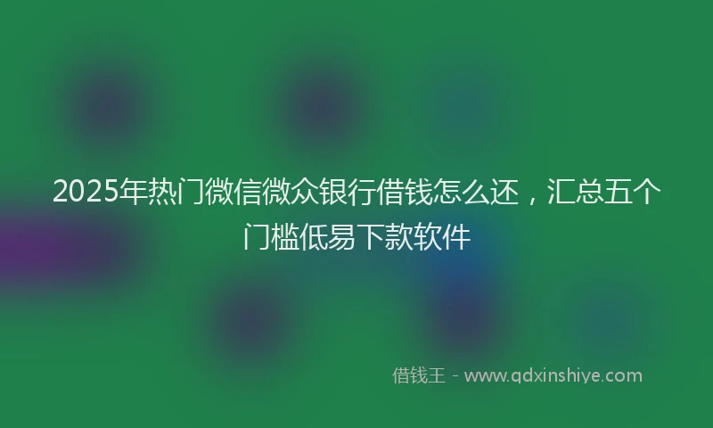 2025年热门微信微众银行借钱怎么还，汇总五个门槛低易下款软件