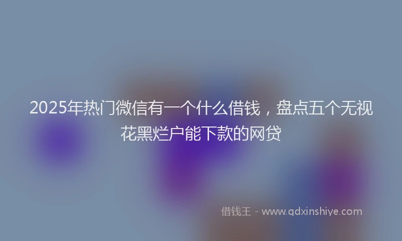 2025年热门微信有一个什么借钱，盘点五个无视花黑烂户能下款的网贷
