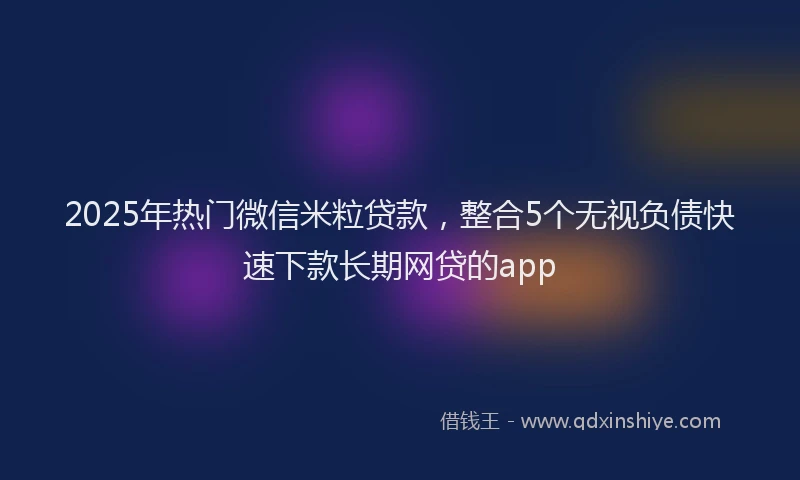2025年热门微信米粒贷款，整合5个无视负债快速下款长期网贷的app