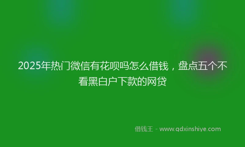 2025年热门微信有花呗吗怎么借钱，盘点五个不看黑白户下款的网贷