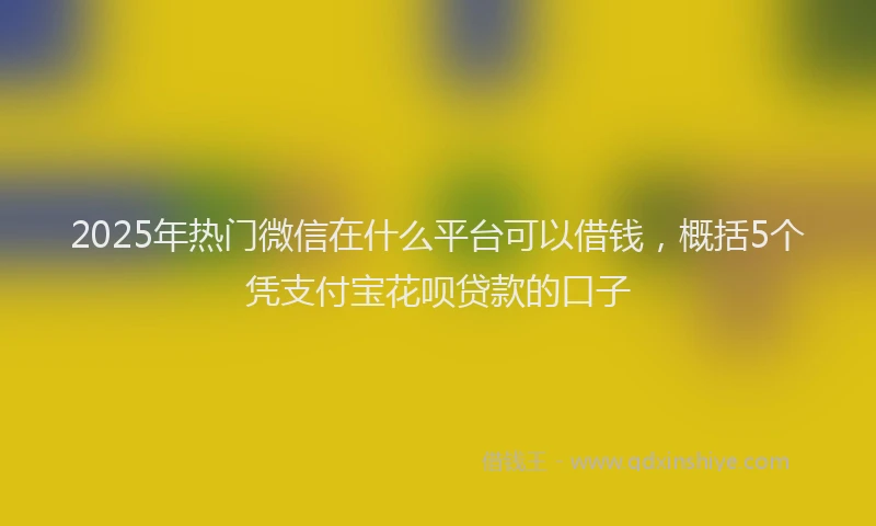 2025年热门微信在什么平台可以借钱，概括5个凭支付宝花呗贷款的口子