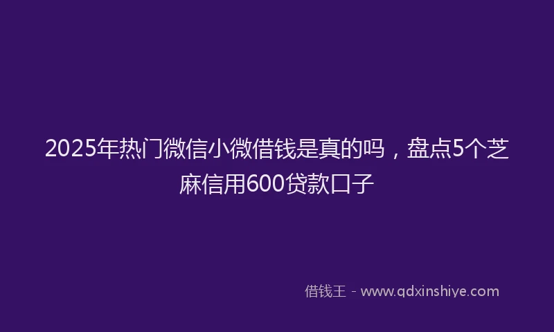 2025年热门微信小微借钱是真的吗，盘点5个芝麻信用600贷款口子