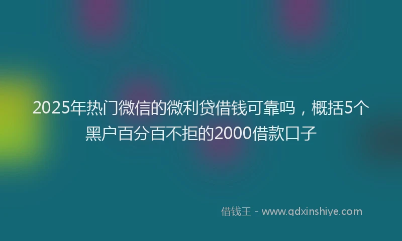 2025年热门微信的微利贷借钱可靠吗，概括5个黑户百分百不拒的2000借款口子