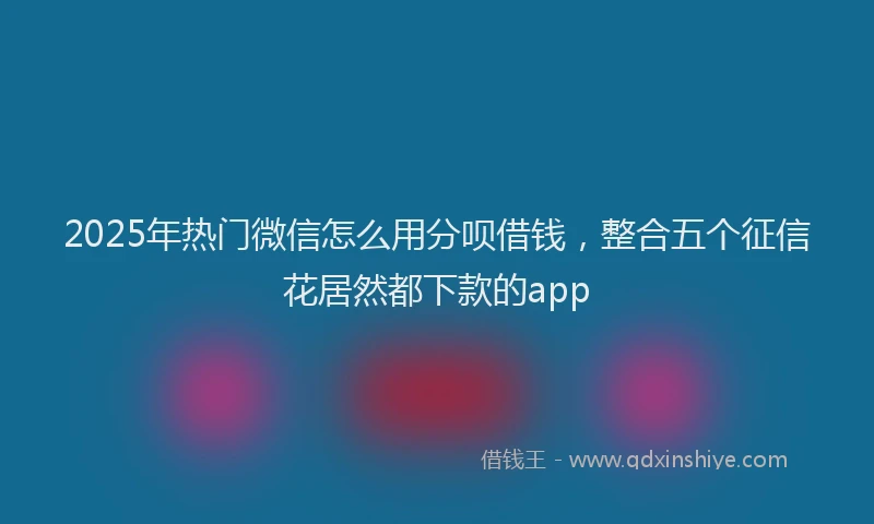 2025年热门微信怎么用分呗借钱，整合五个征信花居然都下款的app