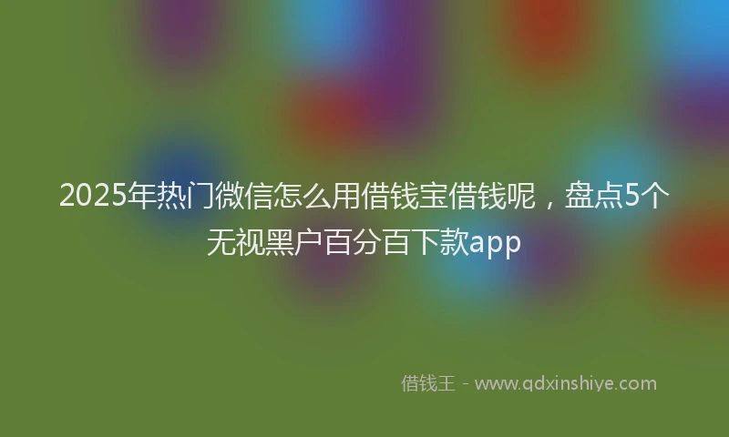 2025年热门微信怎么用借钱宝借钱呢，盘点5个无视黑户百分百下款app