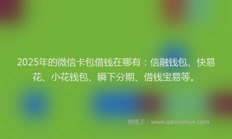 2025年的微信卡包借钱在哪有：信融钱包、快易花、小花钱包、瞬下分期、借钱宝易等。