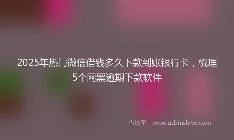 2025年热门微信借钱多久下款到账银行卡，梳理5个网黑逾期下款软件