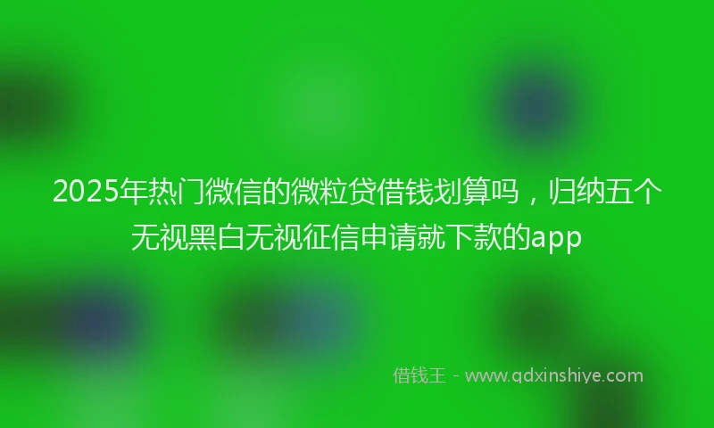 2025年热门微信的微粒贷借钱划算吗，归纳五个无视黑白无视征信申请就下款的app