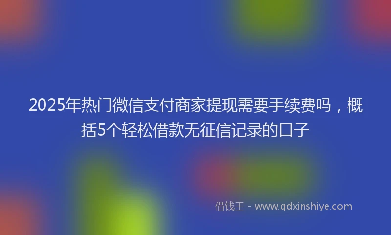 2025年热门微信支付商家提现需要手续费吗，概括5个轻松借款无征信记录的口子