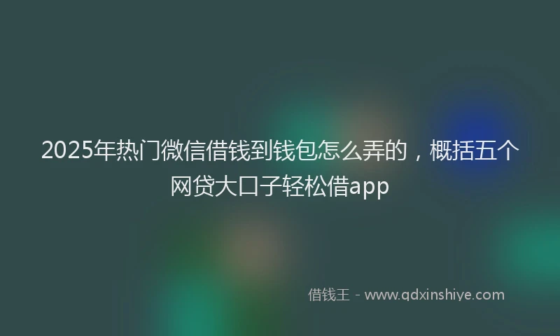 2025年热门微信借钱到钱包怎么弄的，概括五个网贷大口子轻松借app