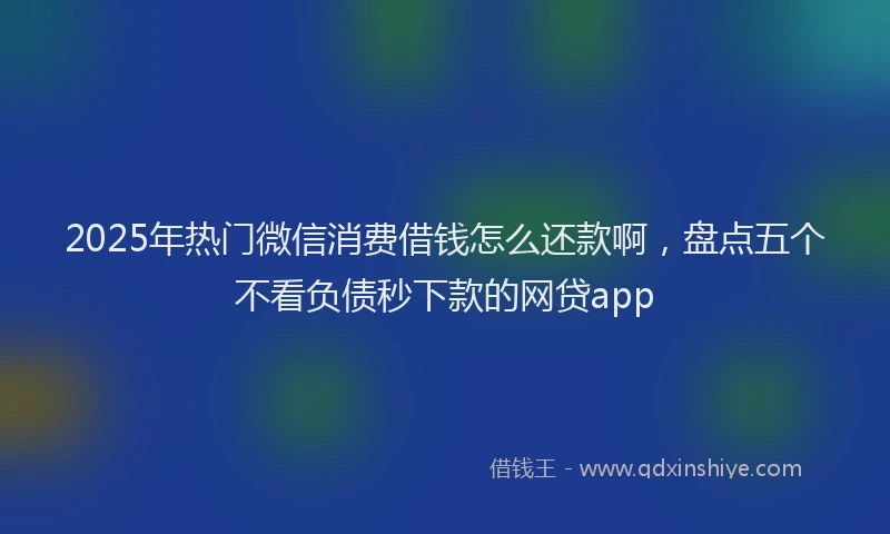 2025年热门微信消费借钱怎么还款啊，盘点五个不看负债秒下款的网贷app