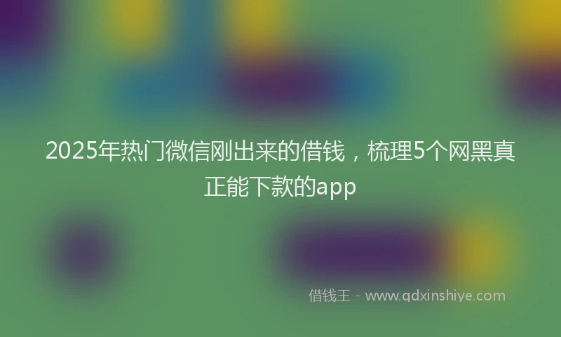 2025年热门微信刚出来的借钱，梳理5个网黑真正能下款的app