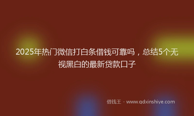 2025年热门微信打白条借钱可靠吗，总结5个无视黑白的最新贷款口子