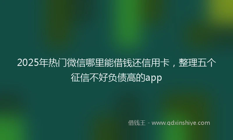 2025年热门微信哪里能借钱还信用卡，整理五个征信不好负债高的app