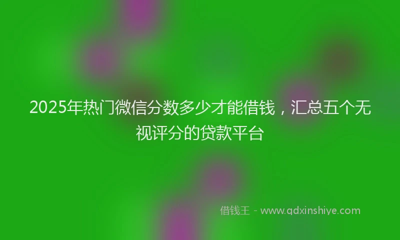 2025年热门微信分数多少才能借钱，汇总五个无视评分的贷款平台