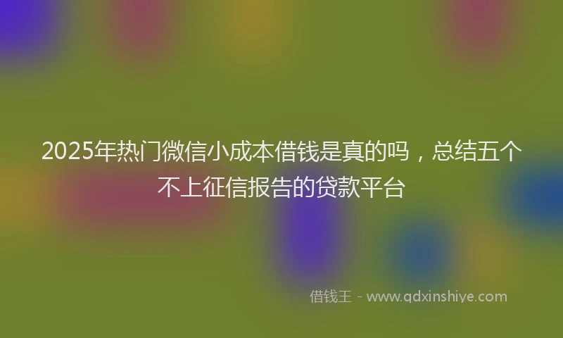 2025年热门微信小成本借钱是真的吗，总结五个不上征信报告的贷款平台
