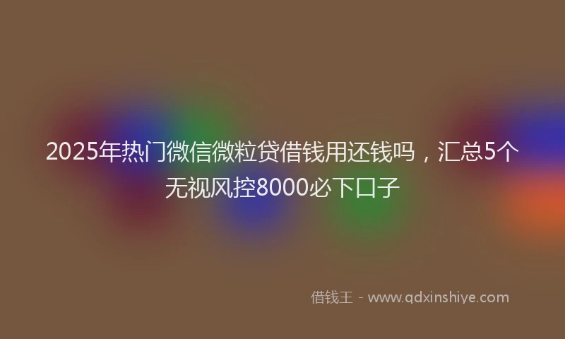 2025年热门微信微粒贷借钱用还钱吗，汇总5个无视风控8000必下口子