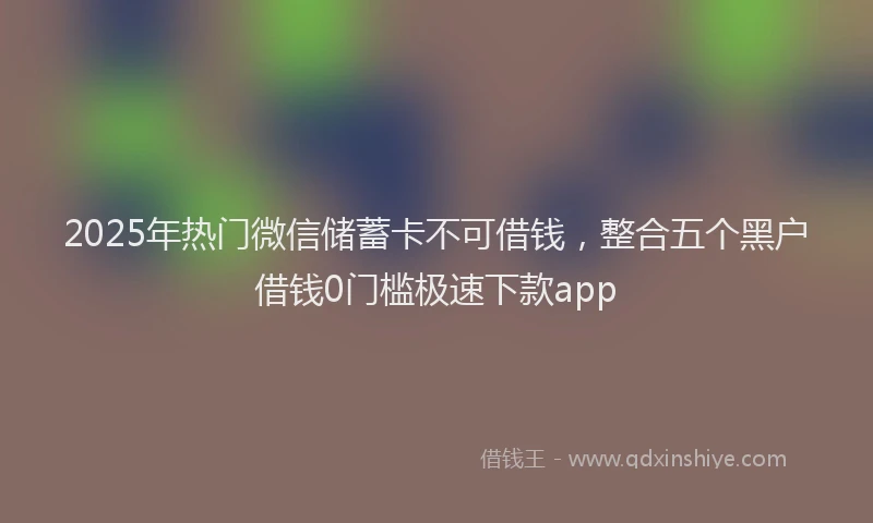 2025年热门微信储蓄卡不可借钱，整合五个黑户借钱0门槛极速下款app