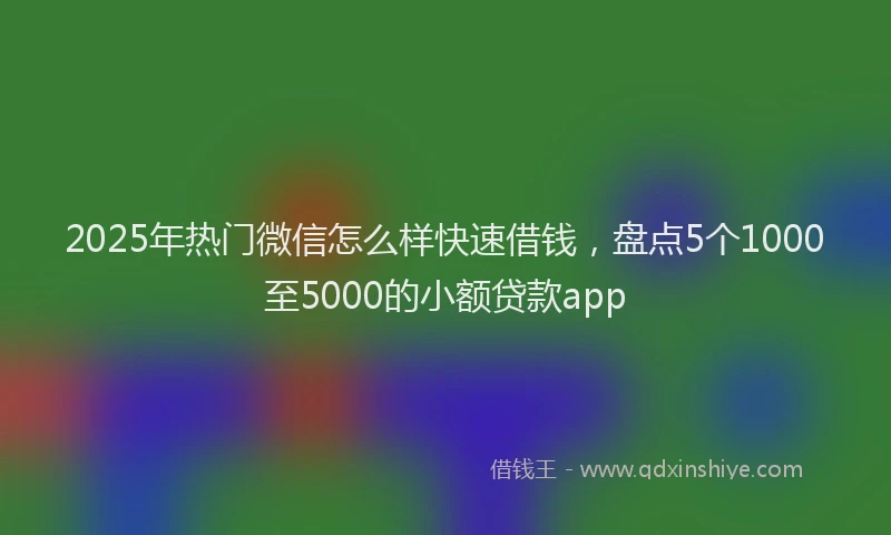 2025年热门微信怎么样快速借钱，盘点5个1000至5000的小额贷款app