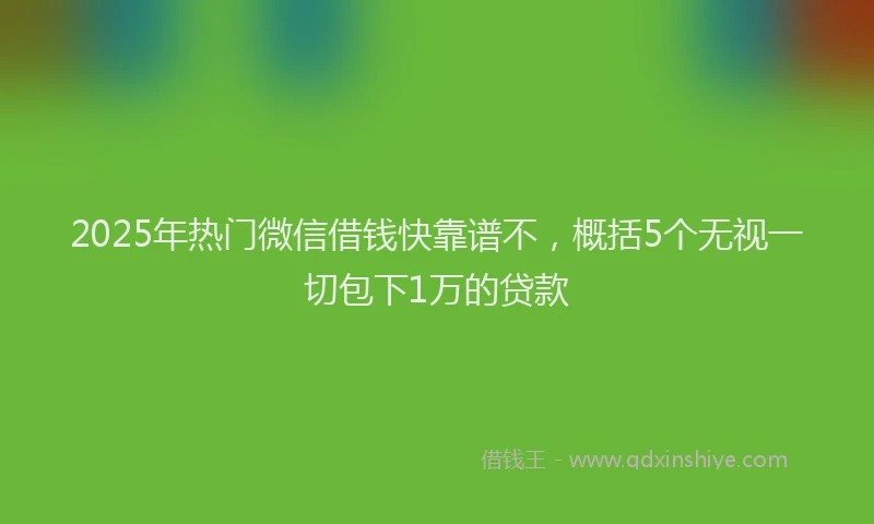 2025年热门微信借钱快靠谱不，概括5个无视一切包下1万的贷款