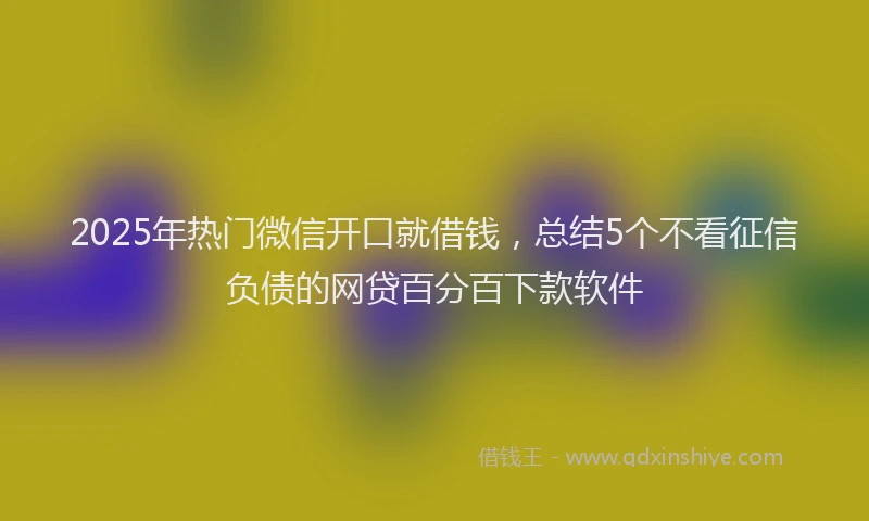 2025年热门微信开口就借钱，总结5个不看征信负债的网贷百分百下款软件