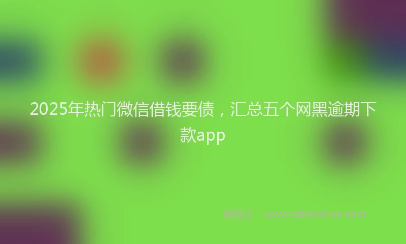 2025年热门微信借钱要债，汇总五个网黑逾期下款app